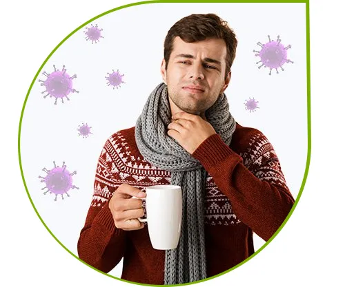 Простуда и боль в горле у мужчины